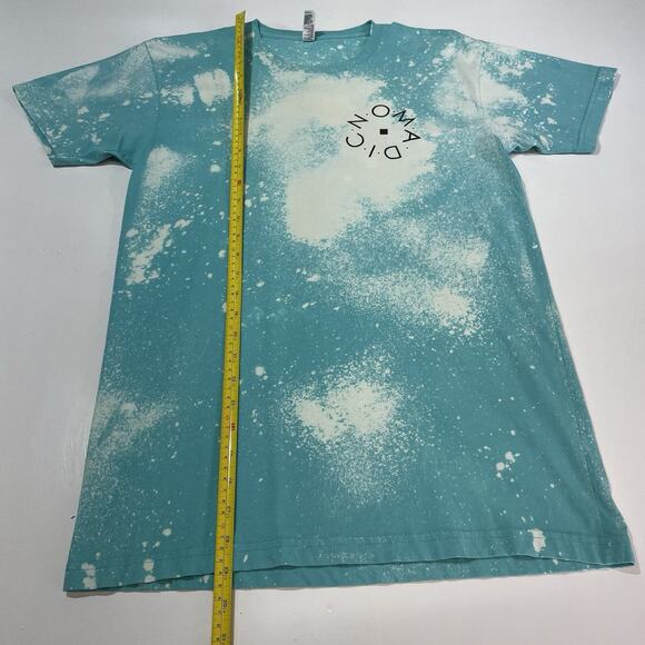 American Apparel Men’s “Nomadic” Tie-dye Splatter Shirt Teal Blue Graphic Small - Picture 2 of 5